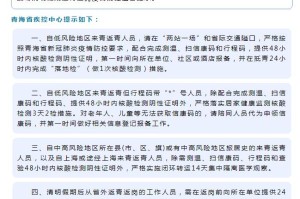 双城联动共筑防疫屏障，青海省疫情通知与上海疫情防控