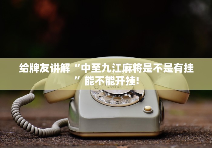 给牌友讲解“中至九江麻将是不是有挂”能不能开挂!