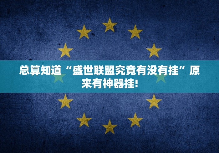 总算知道“盛世联盟究竟有没有挂”原来有神器挂!