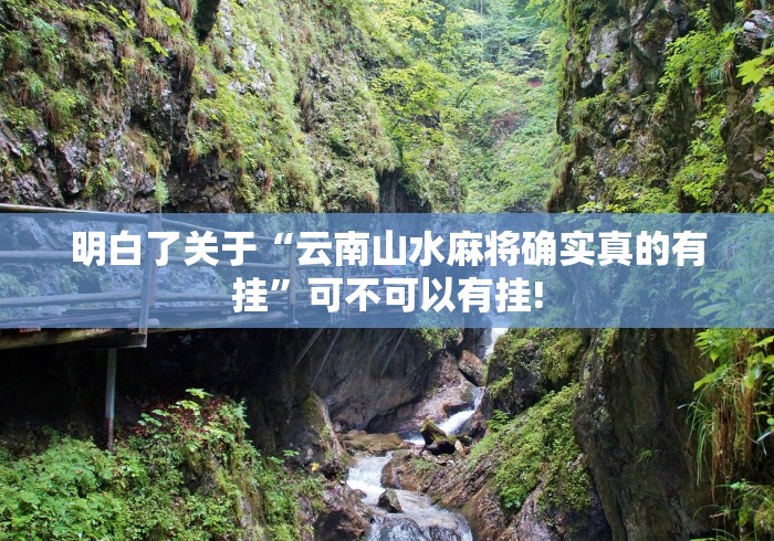 明白了关于“云南山水麻将确实真的有挂”可不可以有挂!