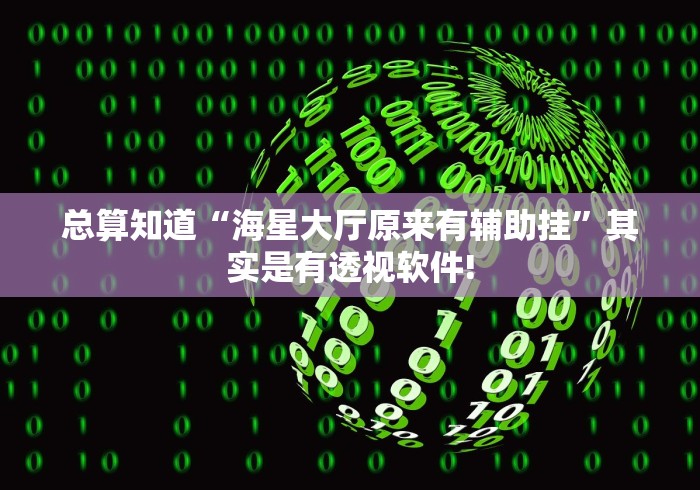 总算知道“海星大厅原来有辅助挂”其实是有透视软件!