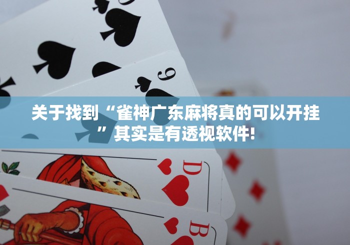 关于找到“雀神广东麻将真的可以开挂”其实是有透视软件!