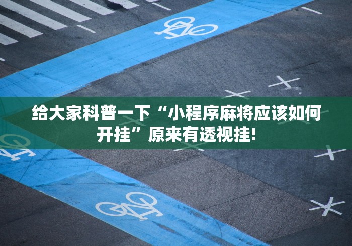 给大家科普一下“小程序麻将应该如何开挂”原来有透视挂!