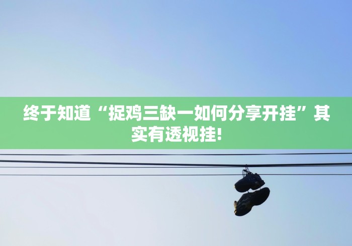 终于知道“捉鸡三缺一如何分享开挂”其实有透视挂!