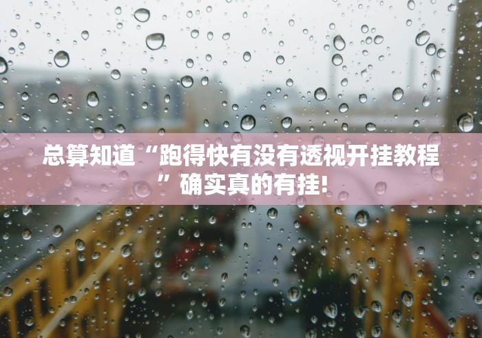 总算知道“跑得快有没有透视开挂教程”确实真的有挂!