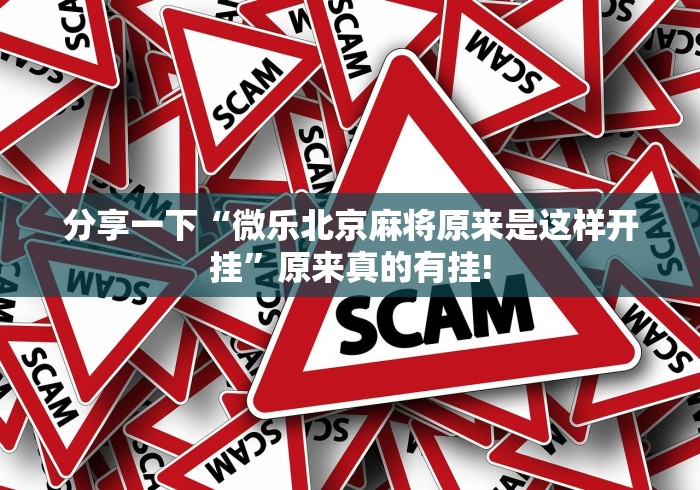 分享一下“微乐北京麻将原来是这样开挂”原来真的有挂! 分享一下“微乐北京麻将原来是这样开挂”原来真的有挂!