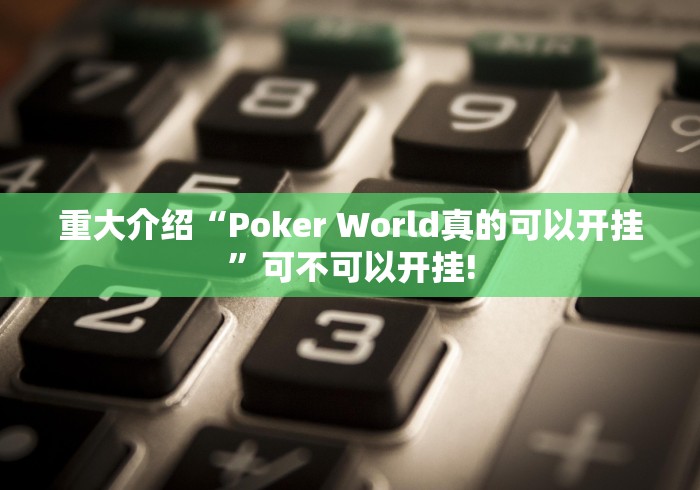 重大介绍“Poker World真的可以开挂”可不可以开挂!