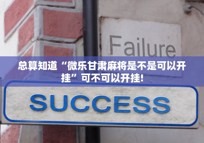 总算知道“微乐甘肃麻将是不是可以开挂”可不可以开挂!