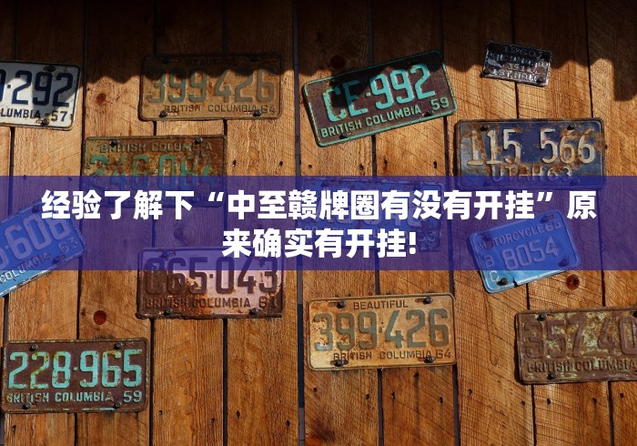 经验了解下“中至赣牌圈有没有开挂”原来确实有开挂!