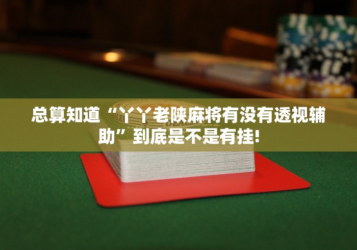 总算知道“丫丫老陕麻将有没有透视辅助”到底是不是有挂!