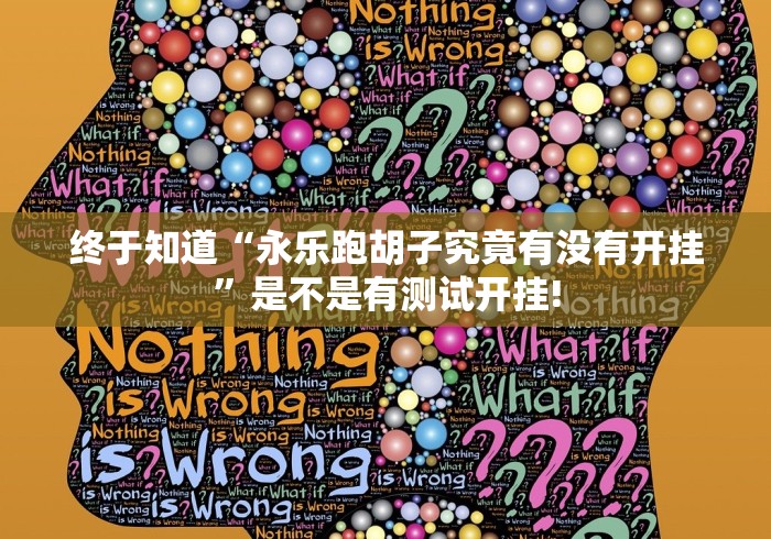 终于知道“永乐跑胡子究竟有没有开挂”是不是有测试开挂!