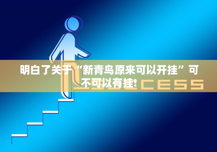 明白了关于“新青鸟原来可以开挂”可不可以有挂!