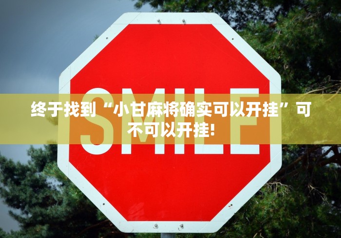 终于找到“小甘麻将确实可以开挂”可不可以开挂!