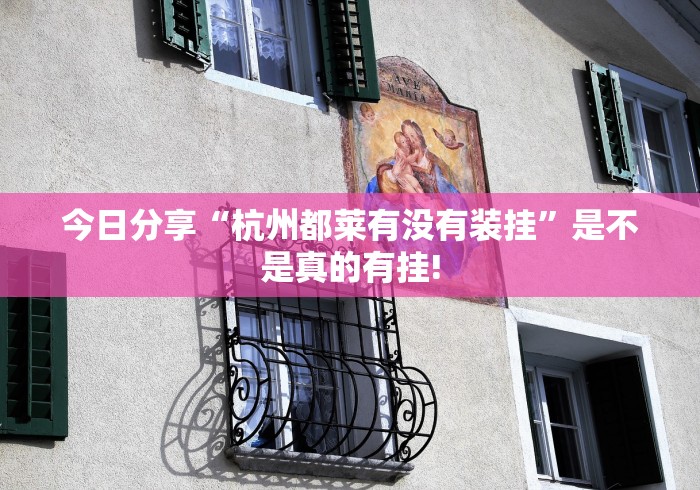 今日分享“杭州都莱有没有装挂”是不是真的有挂!