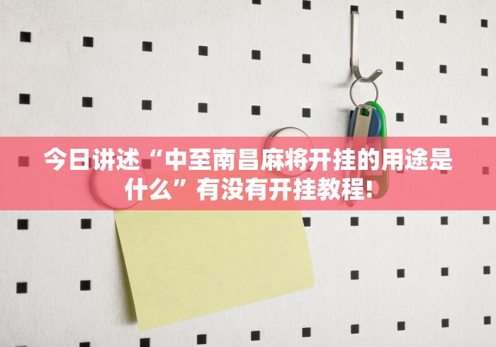 今日讲述“中至南昌麻将开挂的用途是什么”有没有开挂教程!