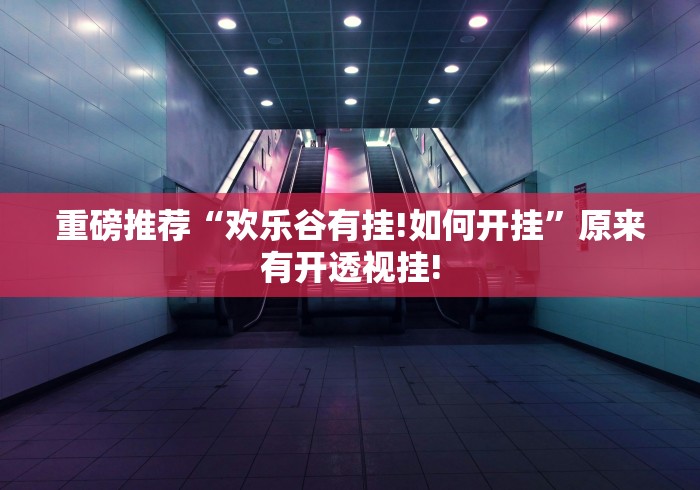 重磅推荐“欢乐谷有挂!如何开挂”原来有开透视挂!