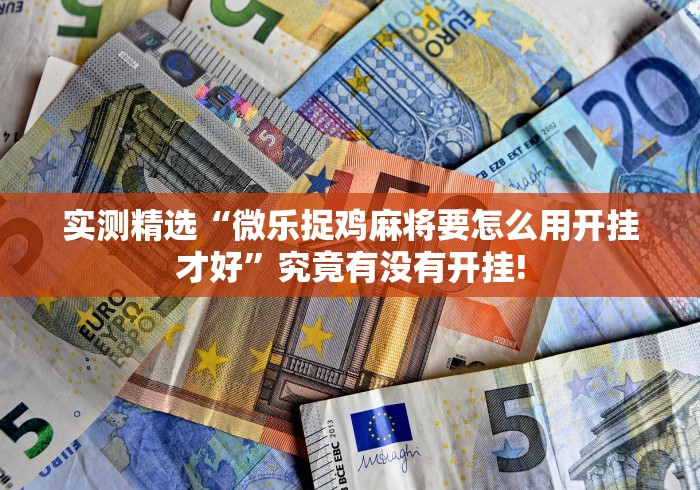 实测精选“微乐捉鸡麻将要怎么用开挂才好”究竟有没有开挂!